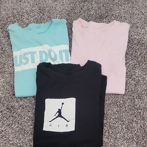 Nike T-Shirt Trio - Black, Pink, and Blue